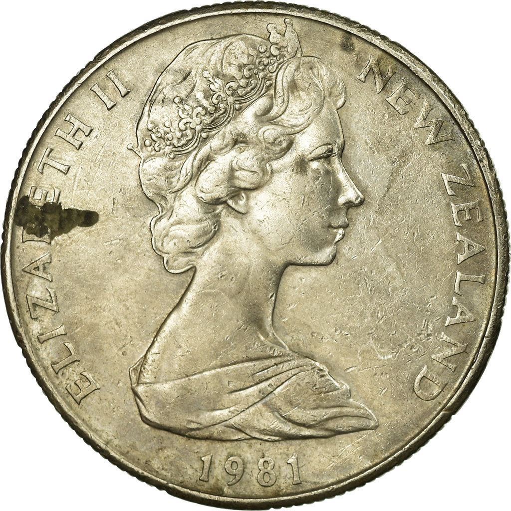 ニュージーランド 50セント硬貨 | エリザベス2世女王 | キャプテン・ジェームズ・クック | HMS エンデバー | KM37 | 1967年 - 1985年