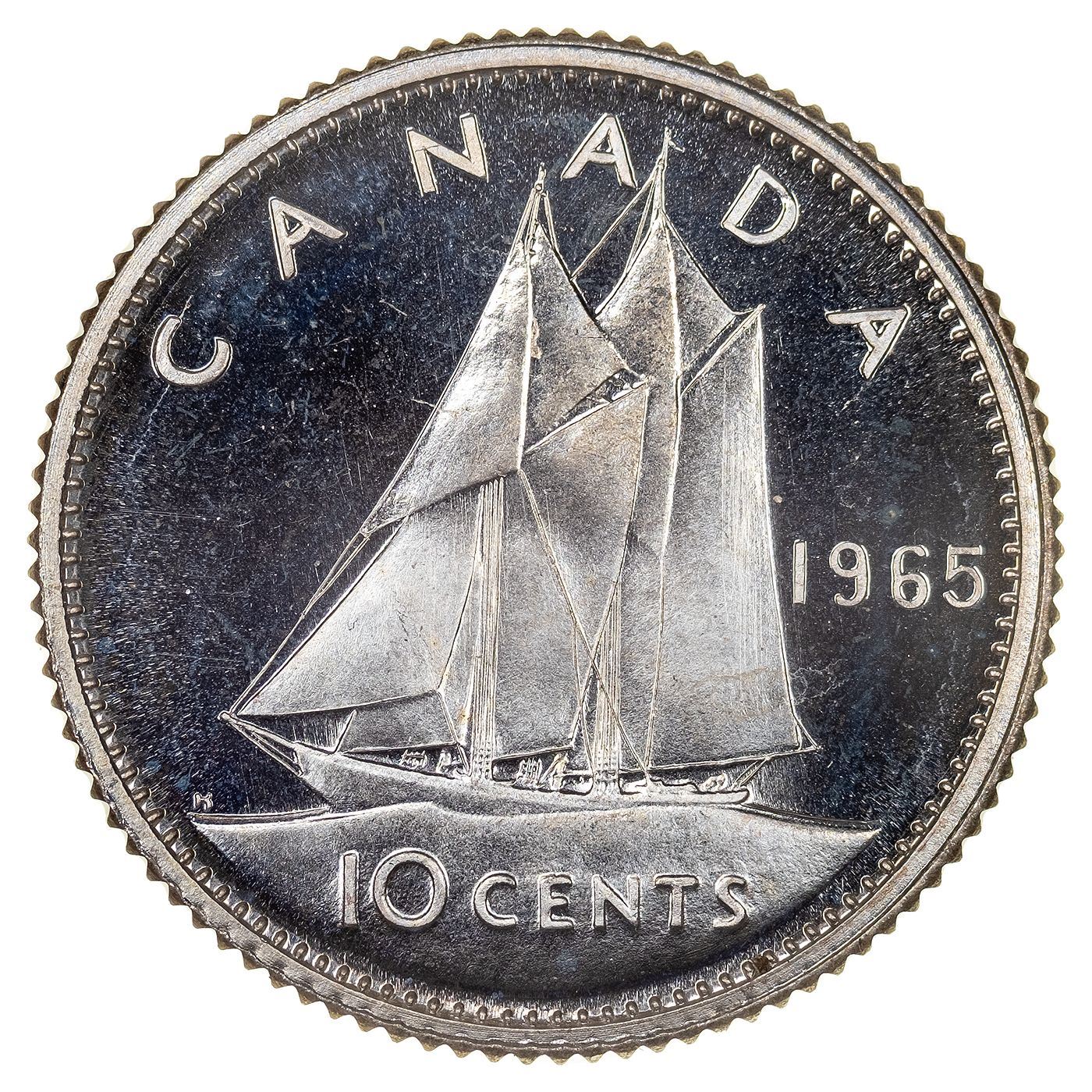 Canada | 10 Cents Coin | Silver | 2nd portrait | KM:61 | 1965-1966