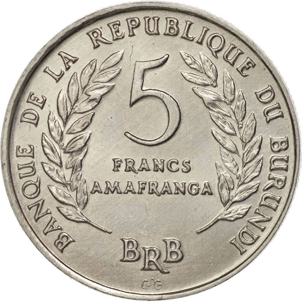 Burundi | 5 Francs Coin | Wreath | Km:16 | 1967 - 1971