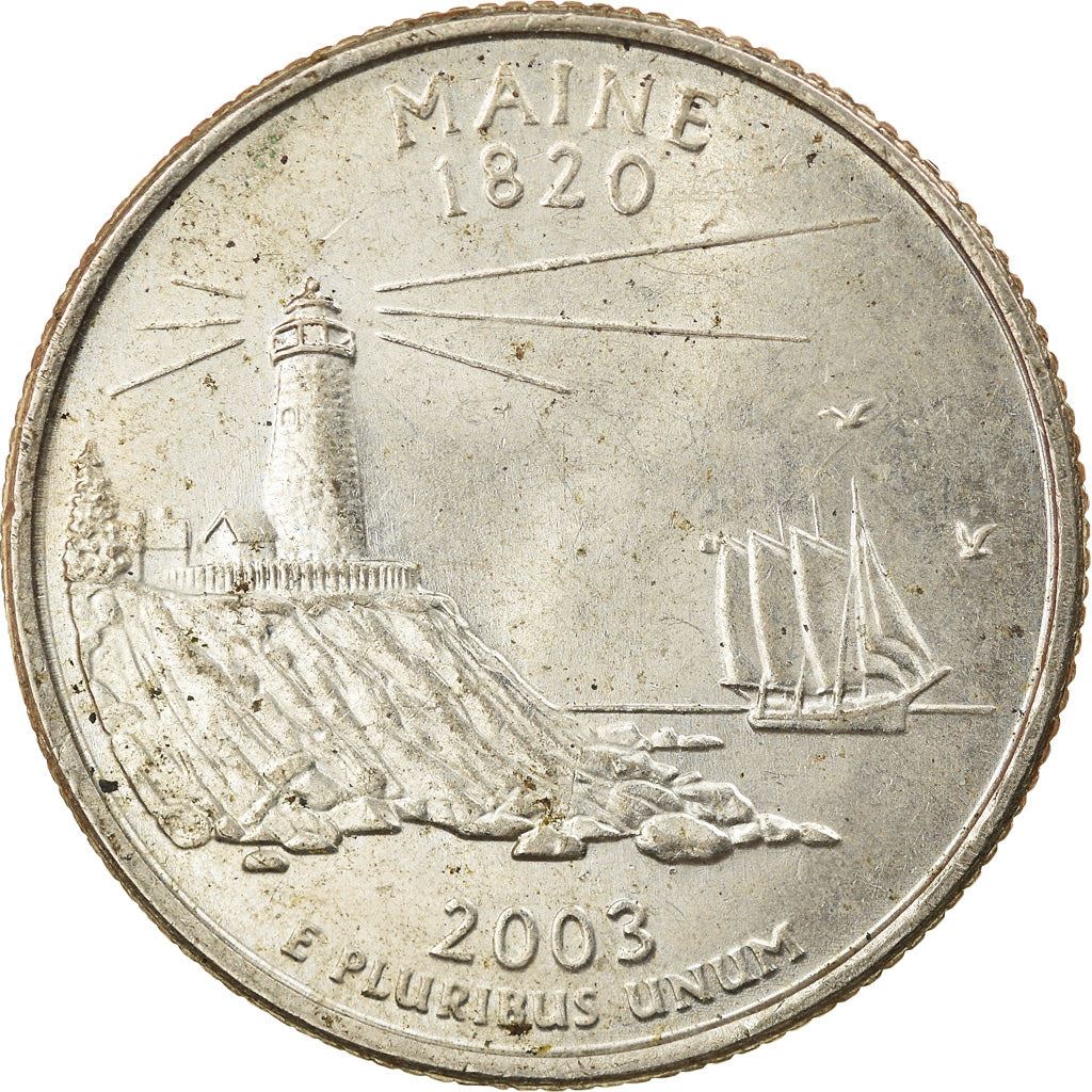 United States | 1/4 Dollar Coin | Maine | Km:345 | 2003