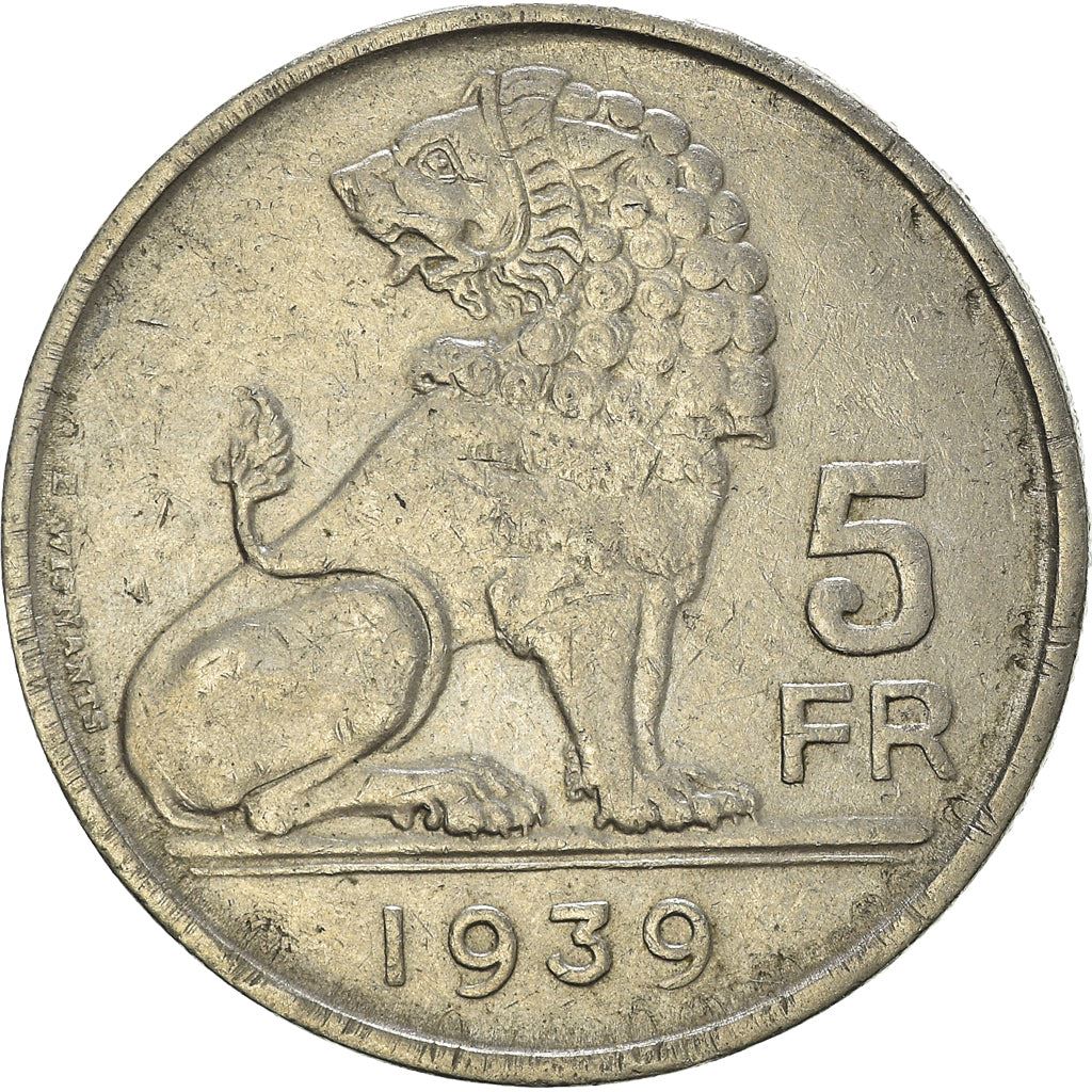 Belgium | 5 Francs Coin | Lion | Km:117 | 1938 - 1939