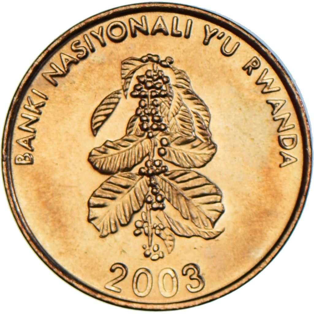 Rwanda | 5 Amafaranga Coin | Coffee Plant | Coffee Beans | Km:23 | 2003