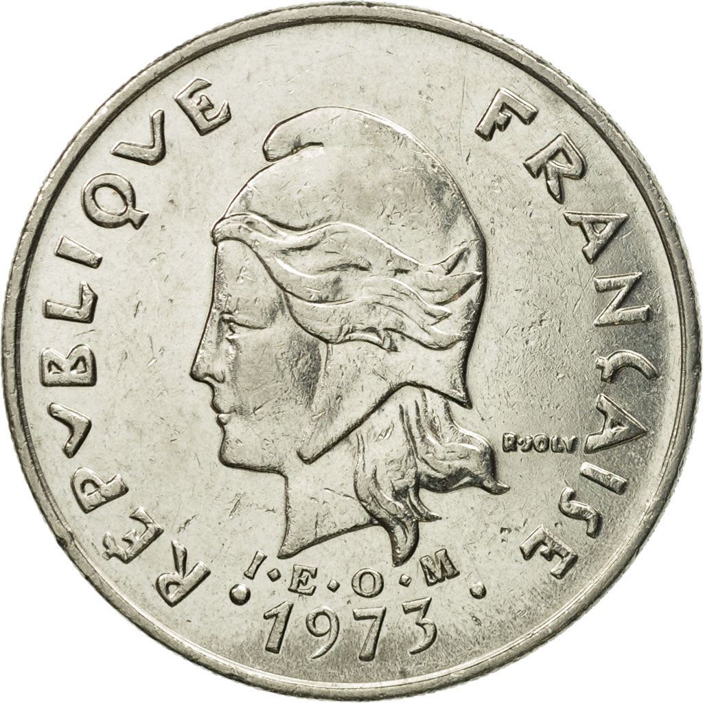 New Hebrides | 20 Francs Coin | Marianne | Native Mask | Snails | Km:3.2 | 1973 - 1982