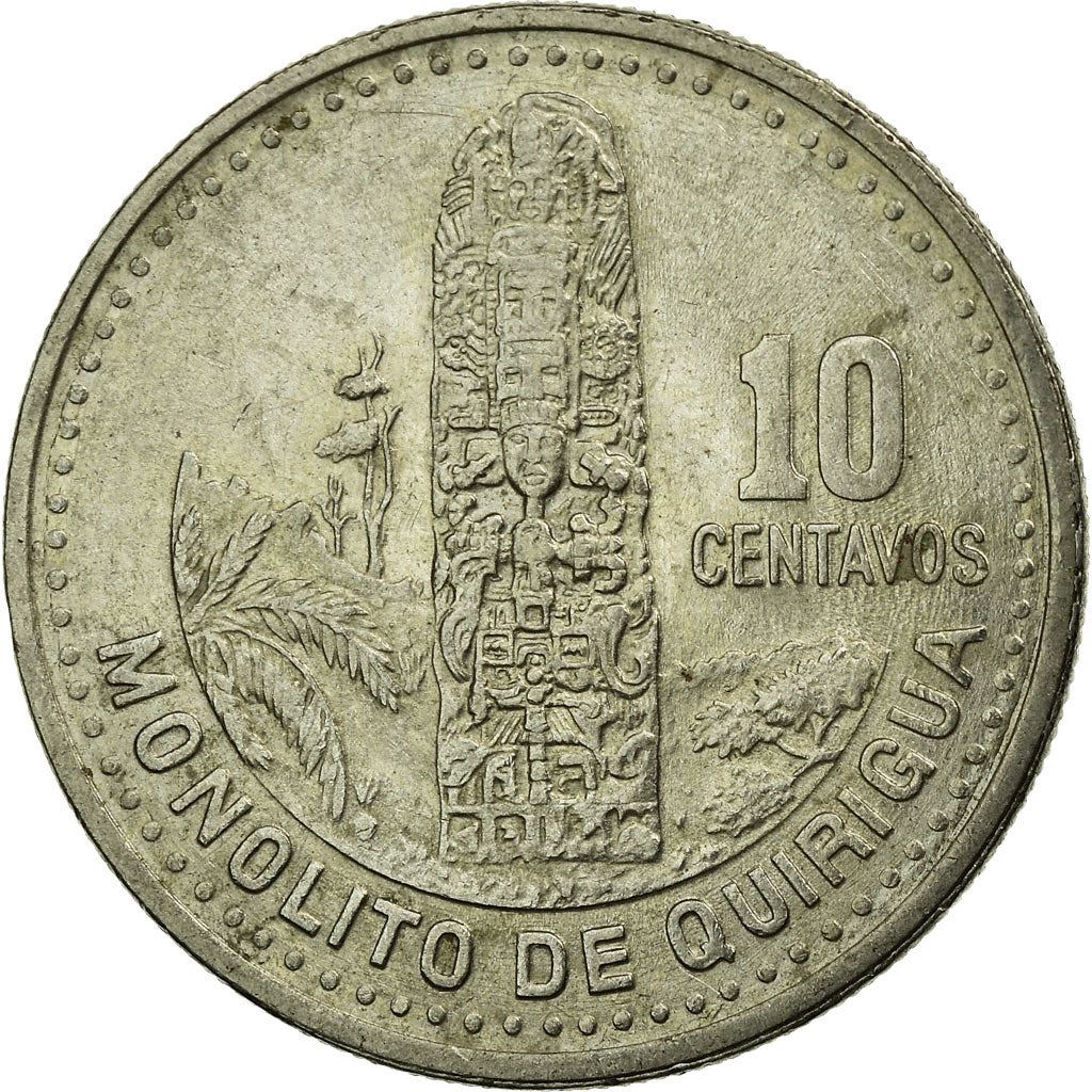 Guatemala | 10 Centavos Coin | Mayan Pillar | Km:277 | 1976 - 2009