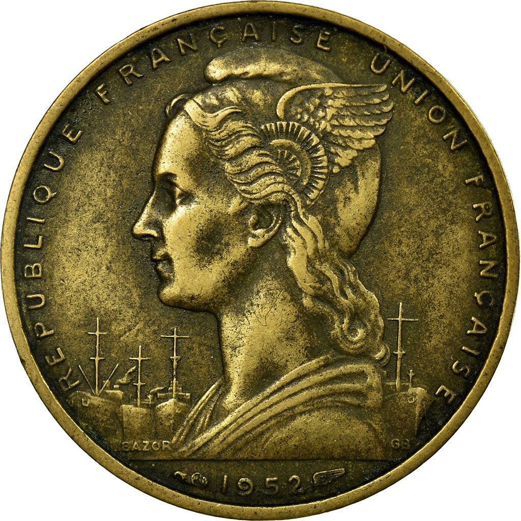 French Somaliland | 20 Francs Coin | Marianne | Dhow | Ocean Liner | Km:7 | 1952