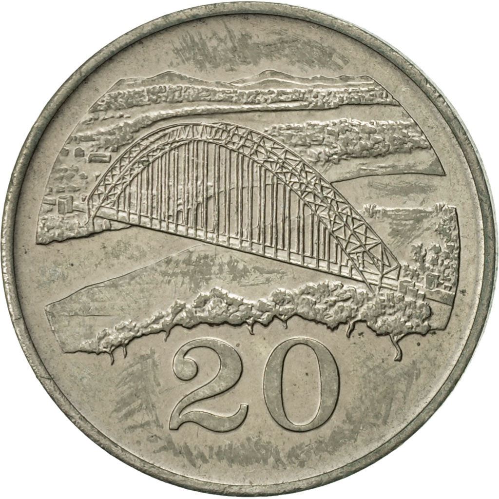 Zimbabwe | 20 Cents Coin | Birchenough Bridge | Km:4 | 1980 - 1997