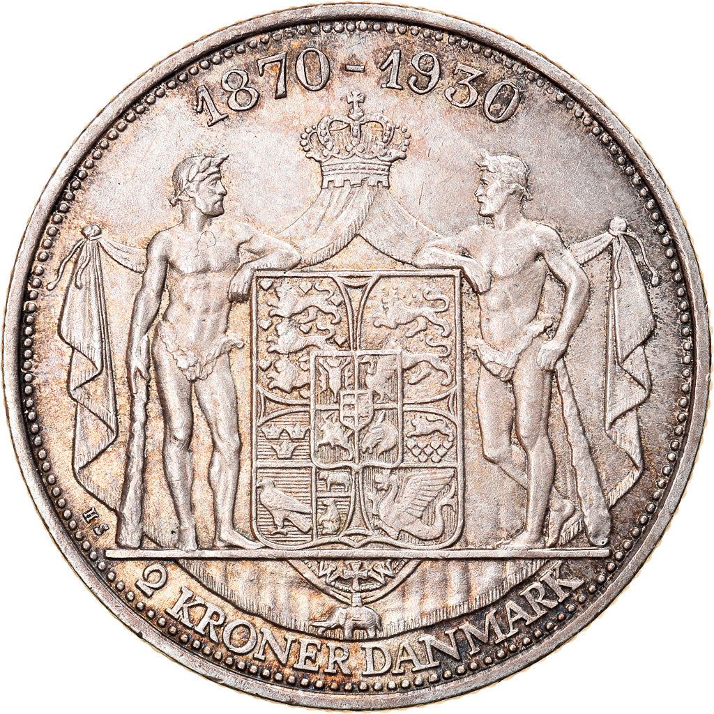 Denmark | 2 Kroner Coin | Silver | King Christian X's 60th birthday | KM:829 | 1930