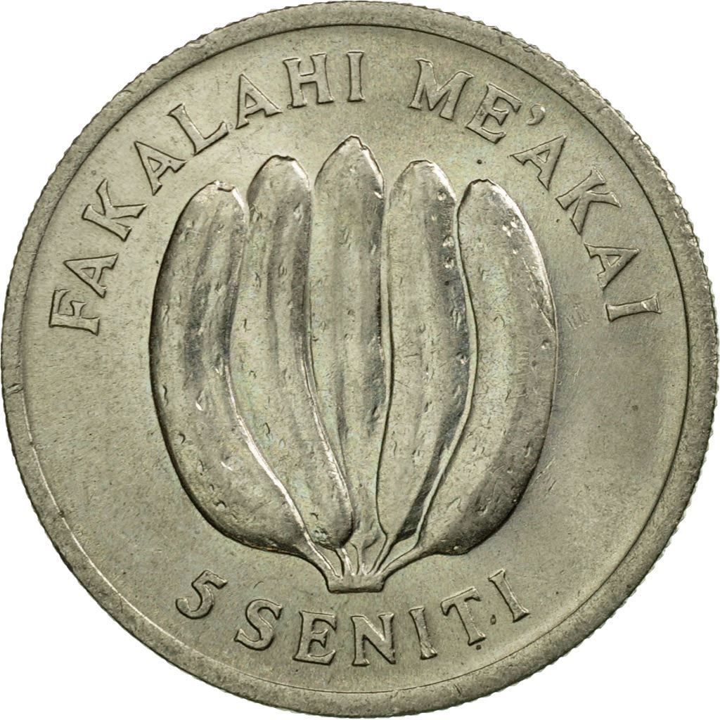 Tonga | Moneta da 5 Seniti | Gallo | Pollo | Banana | FAO | Km:44 | 1975 - 1979