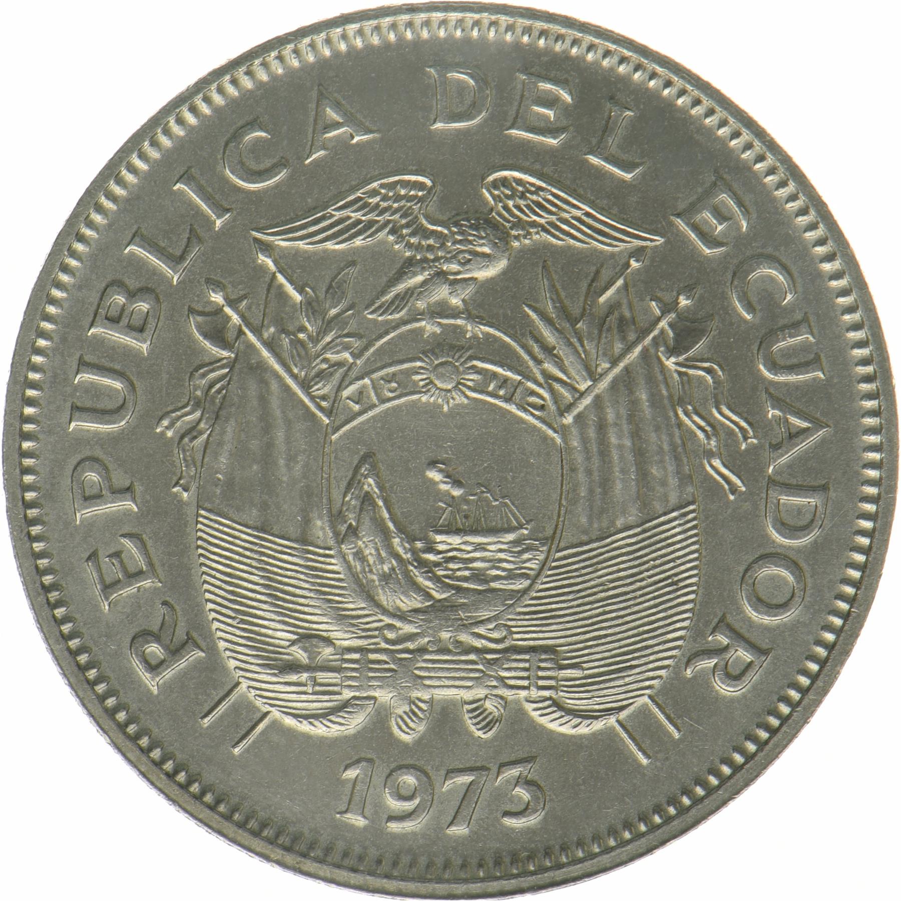 Ecuador | 2 Sucres-mønt | Antonio José de Sucre | KM:82 | 1973