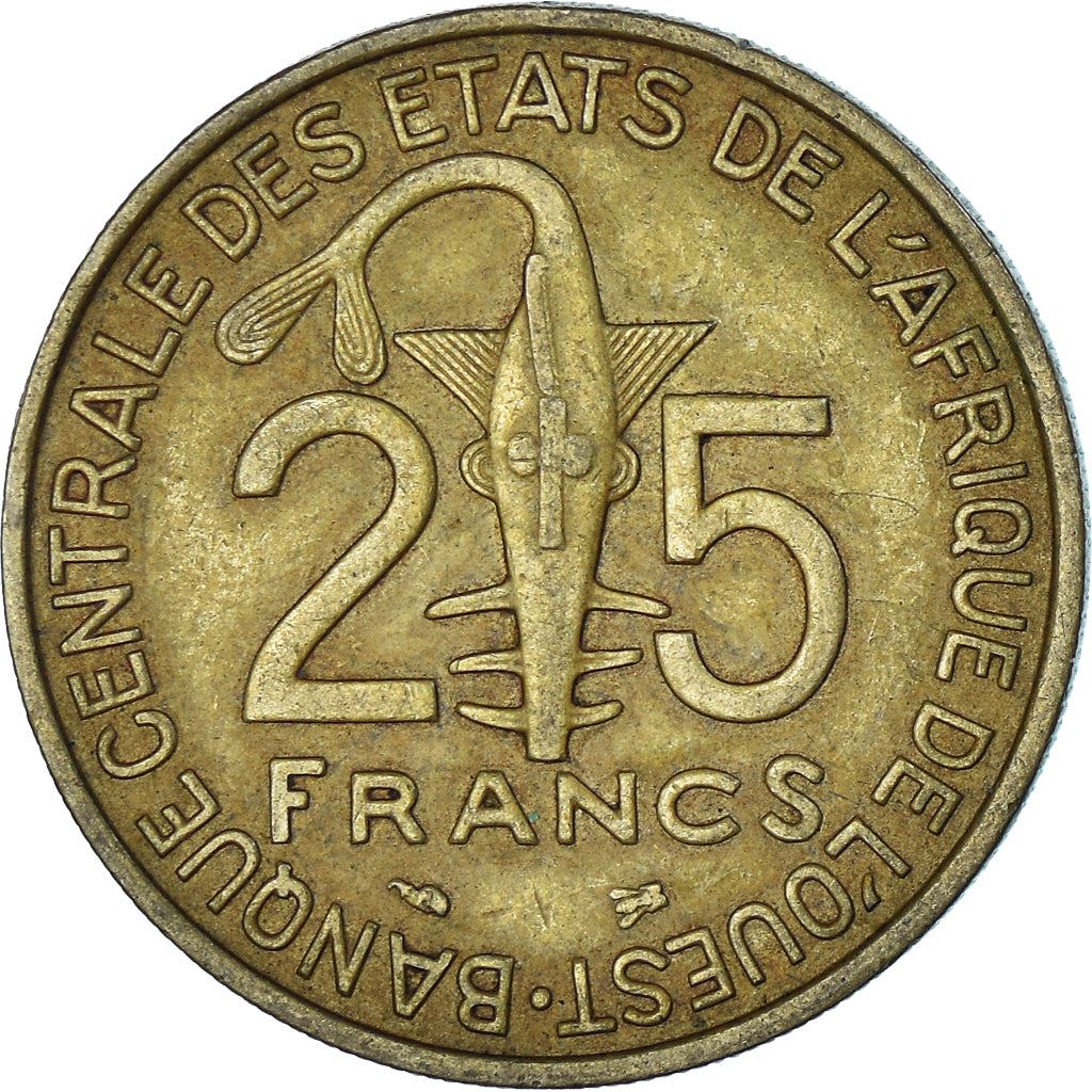 Western African States | 25 Francs Cfa Coin | Emblem of Central Bank | Laboratory Assistant | Km:9 | 1980 - 2024