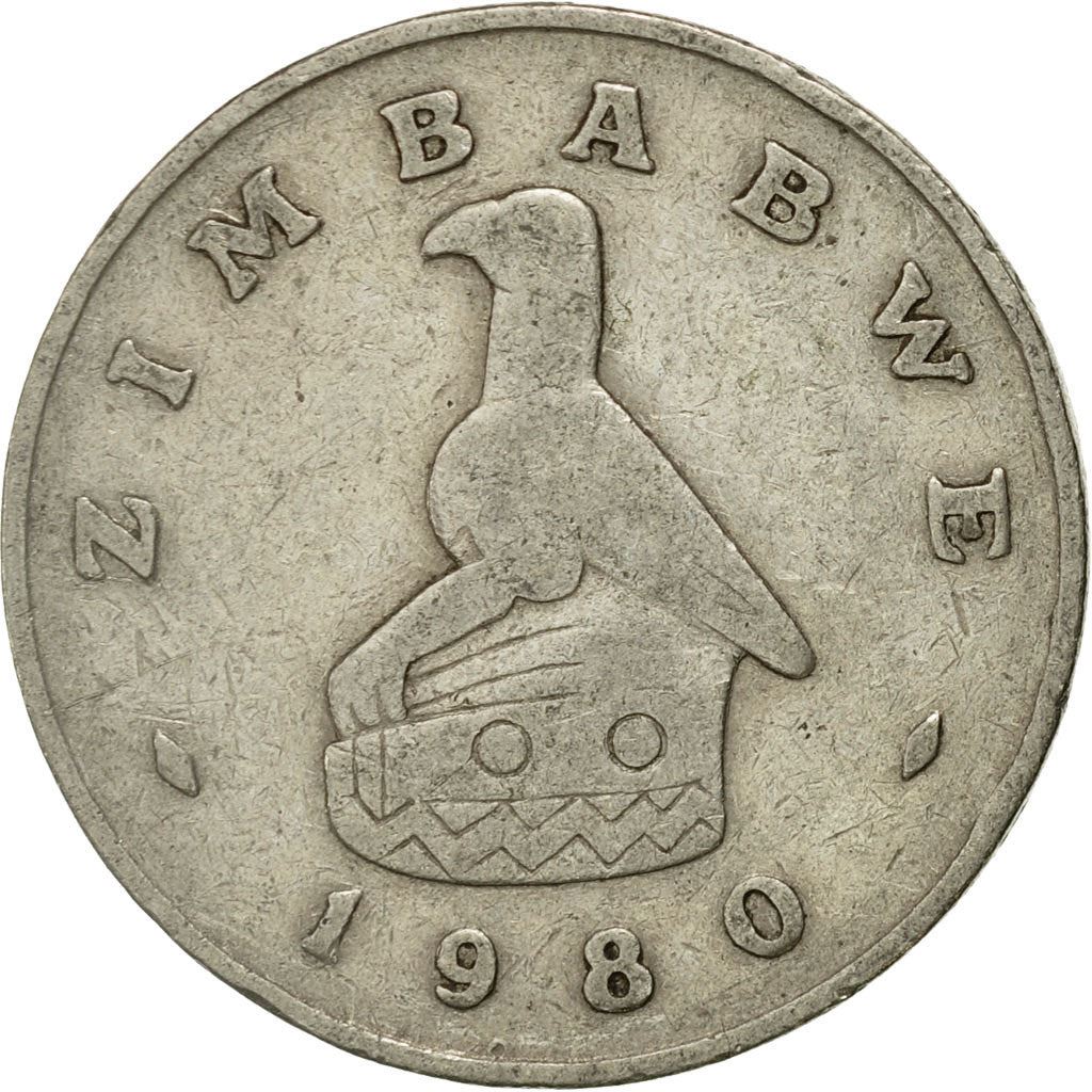 Zimbabwe | 50 Cents Coin | Radiant sun rising | Km:5 | 1980 - 1997