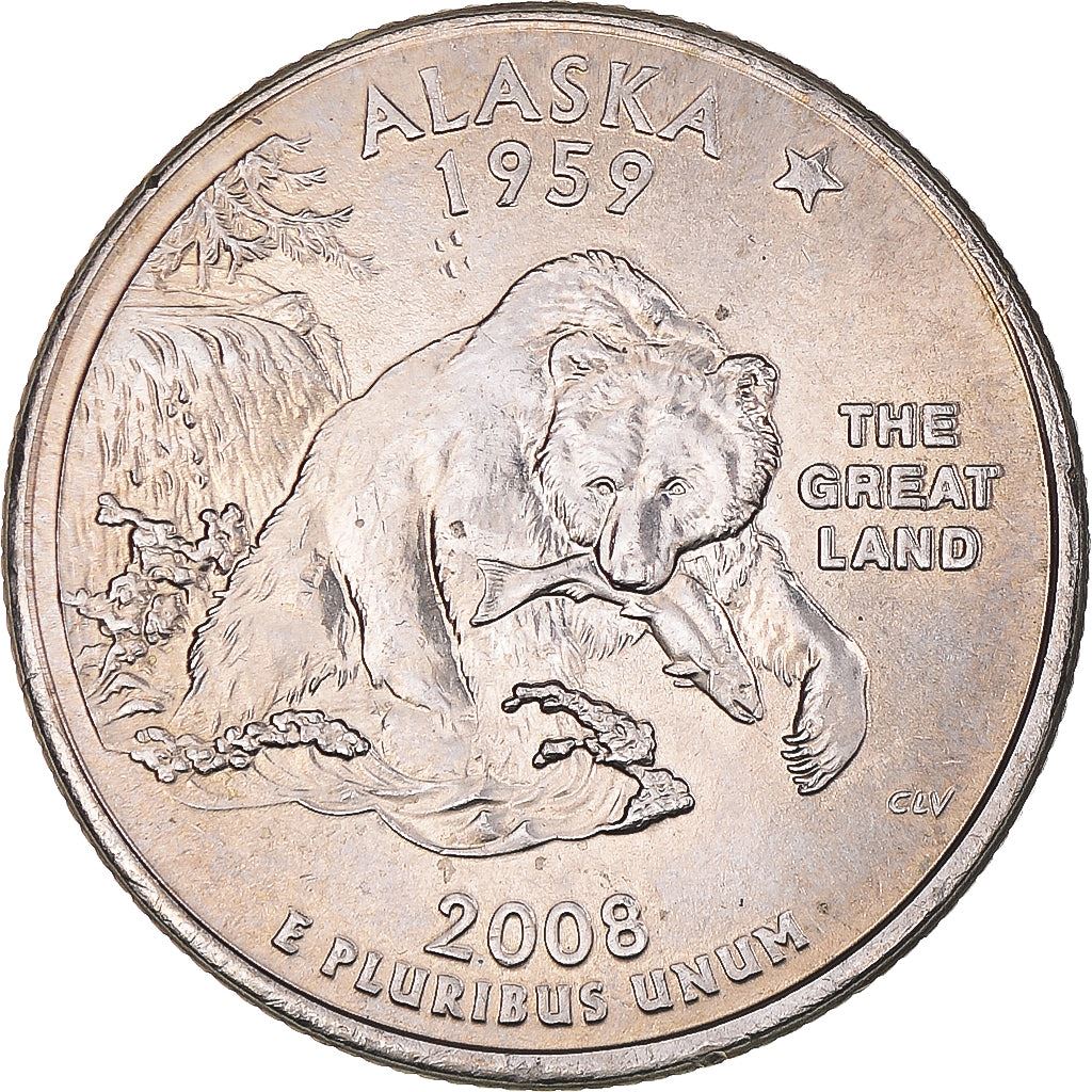 United States | 1/4 Dollar Coin | Alaska | Km:424 | 2008