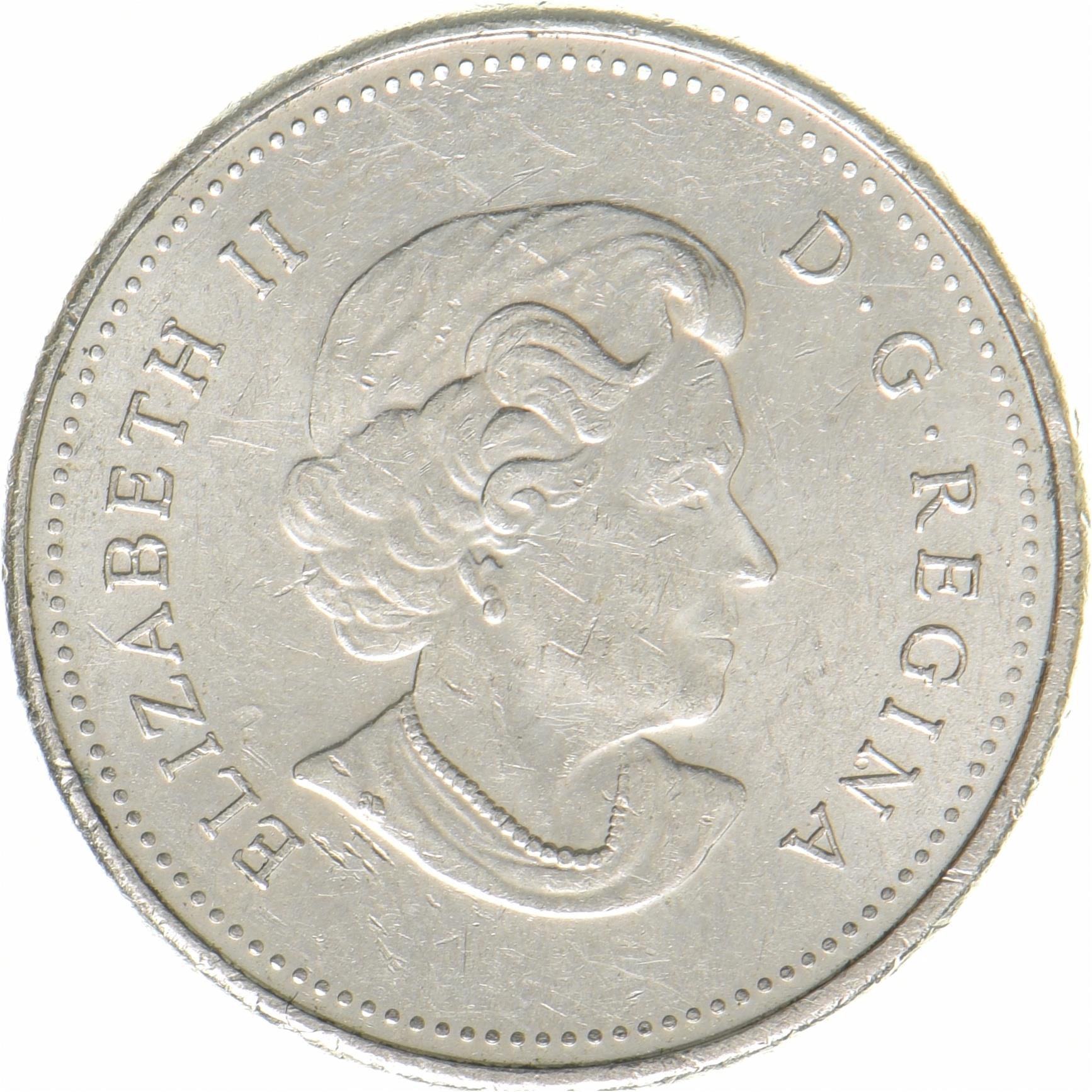 Canada | 5 Cents Coin | Copper-nickel | 4th portrait | KM:491b | 2006