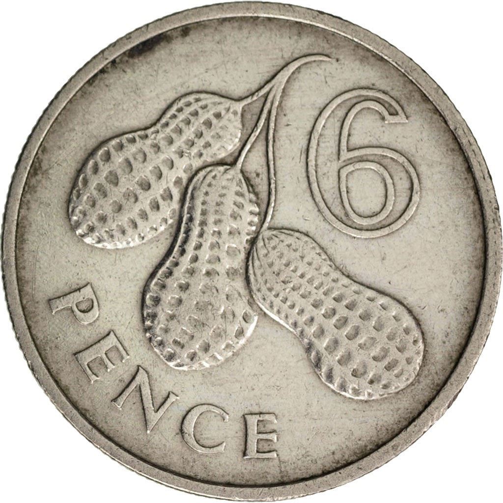 Gambia | Moneda de 6 peniques | Cacahuetes | Km:3 | 1966