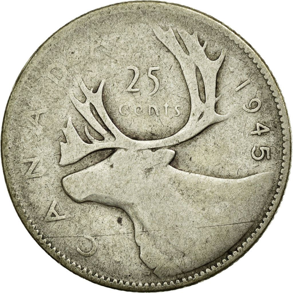 Canada | 25 Cents Coin | Silver | KM:35 | 1937-1947