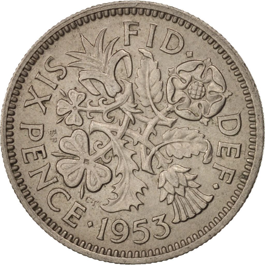 United Kingdom | 6 Pence Coin | Elizabeth II | Km:889 | 1953