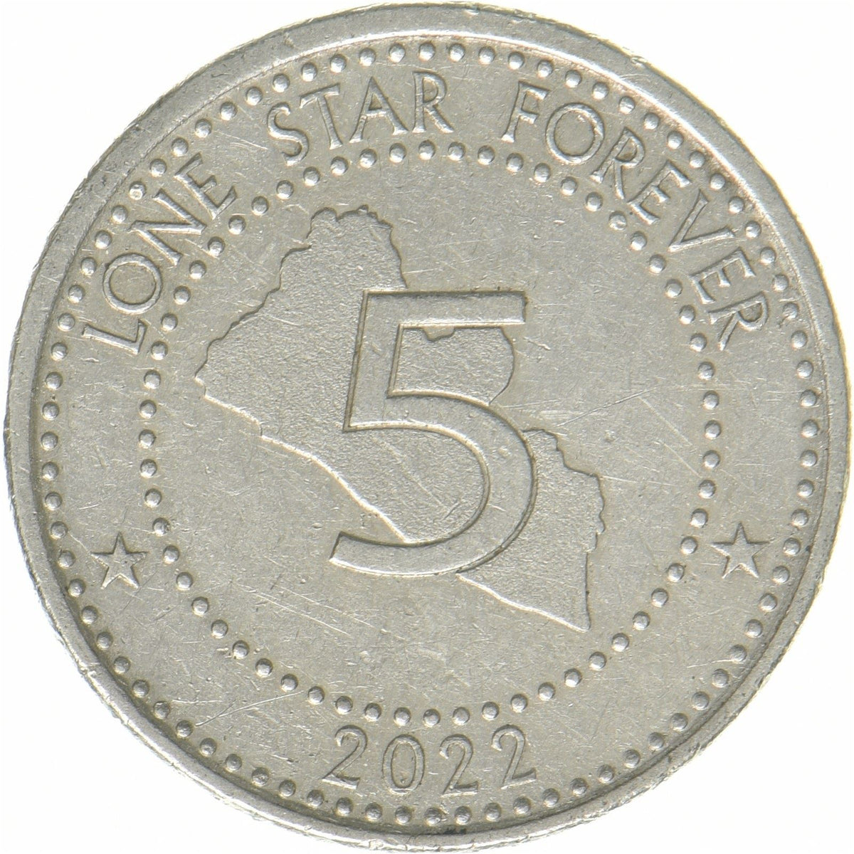 Liberia | 5 Dollars | Edward James Roye | Nickel plated steel | KM:1083 | 2022-2024