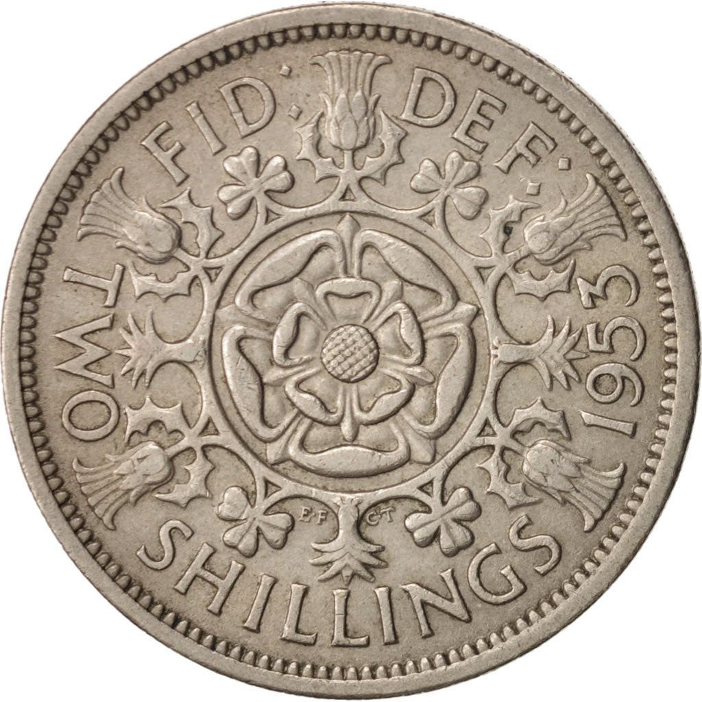 United Kingdom | 2 Shillings Coin | Elizabeth II | Km:892 | 1953