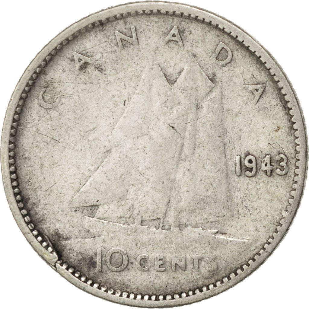 Canada | 10 Cents Coin | Silver | KM:34 | 1937-1947