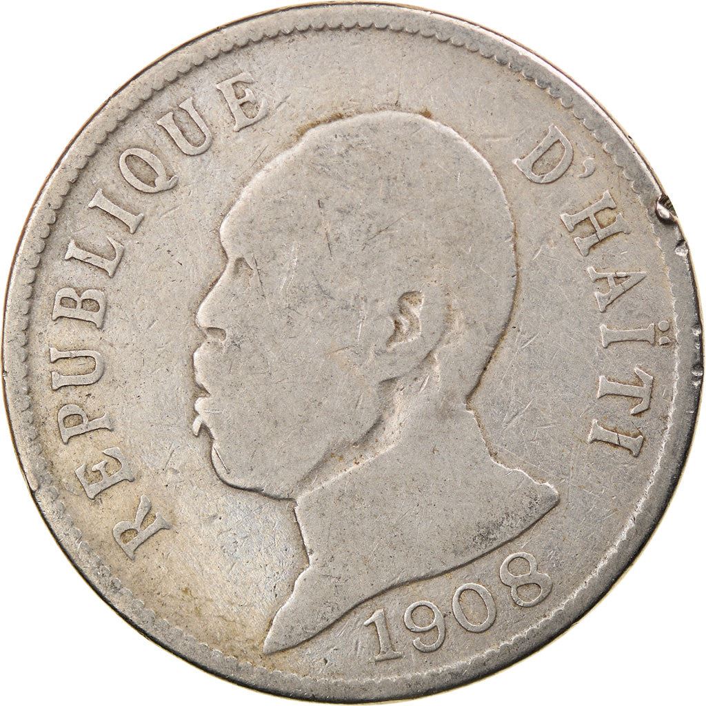 Haiti | 50 Centimes Coin | General Pierre Nord-Alexis | Cannon | Km:56 | 1907 - 1908