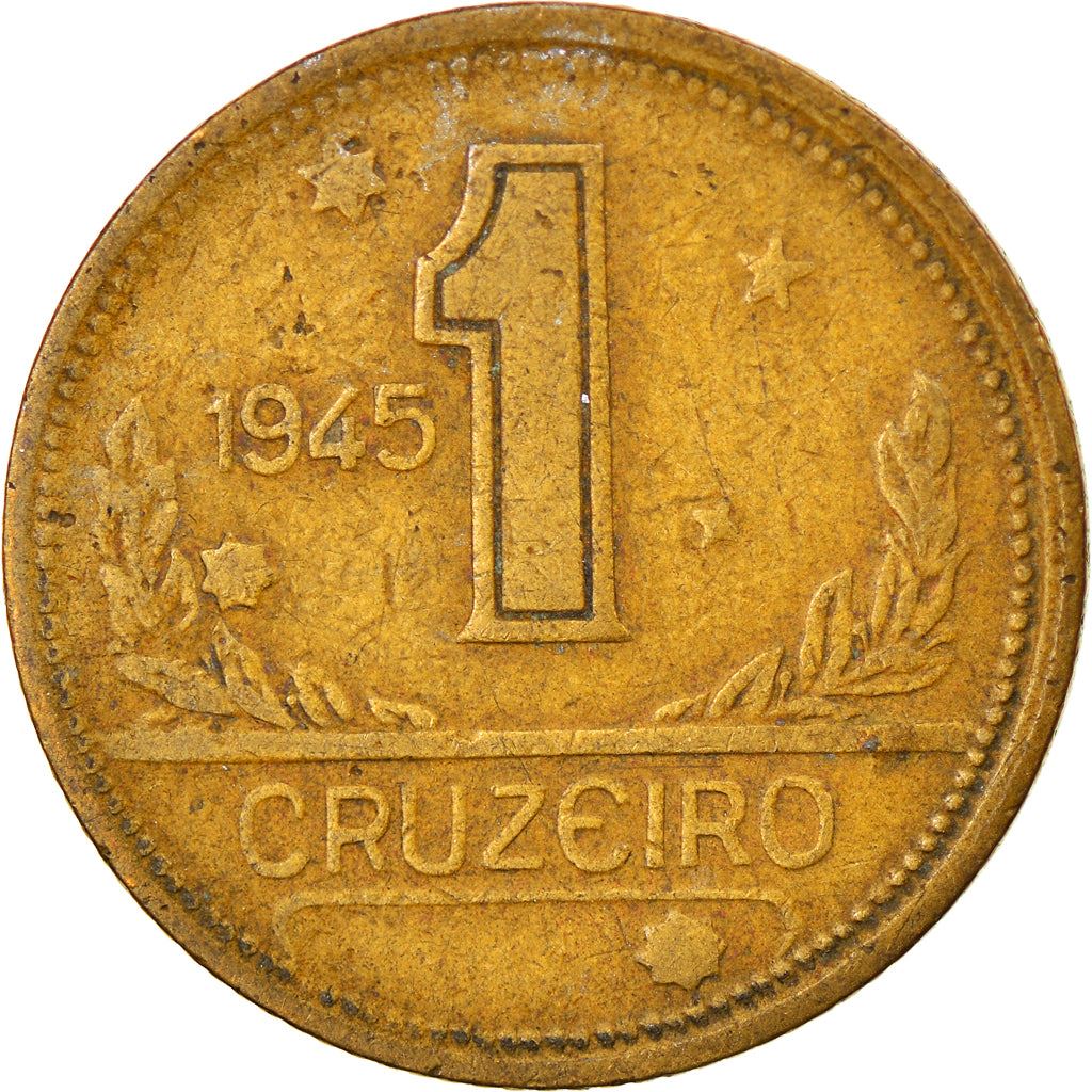 Brazil | 1 Cruzeiro Coin | Map of Brazil | Km:558 | 1942 - 1956