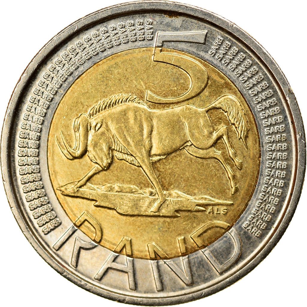 South Africa | 5 Rand Coin | Animals | Wildebeest | Gnu | Km:506 | 2011