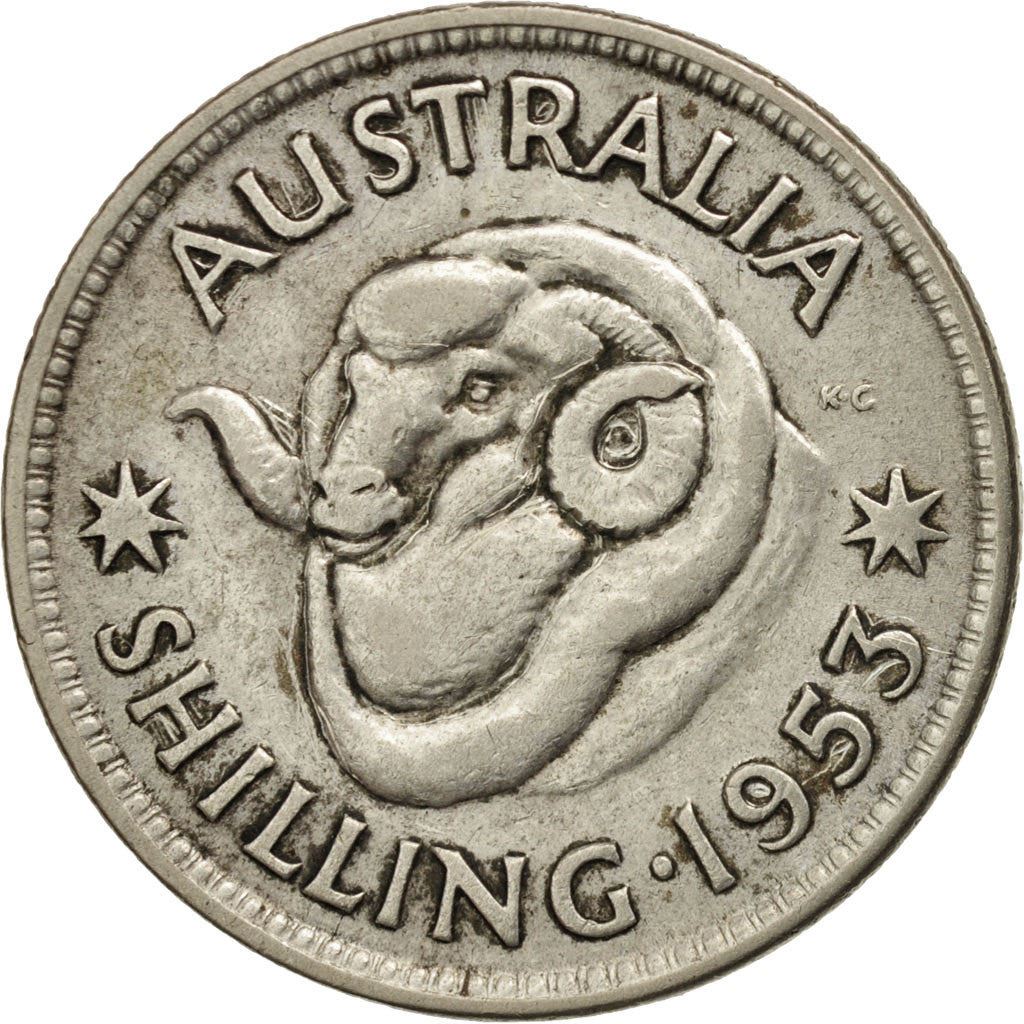 Australia | 1 Shilling Coin | Ram | Km:53 | 1953 - 1954