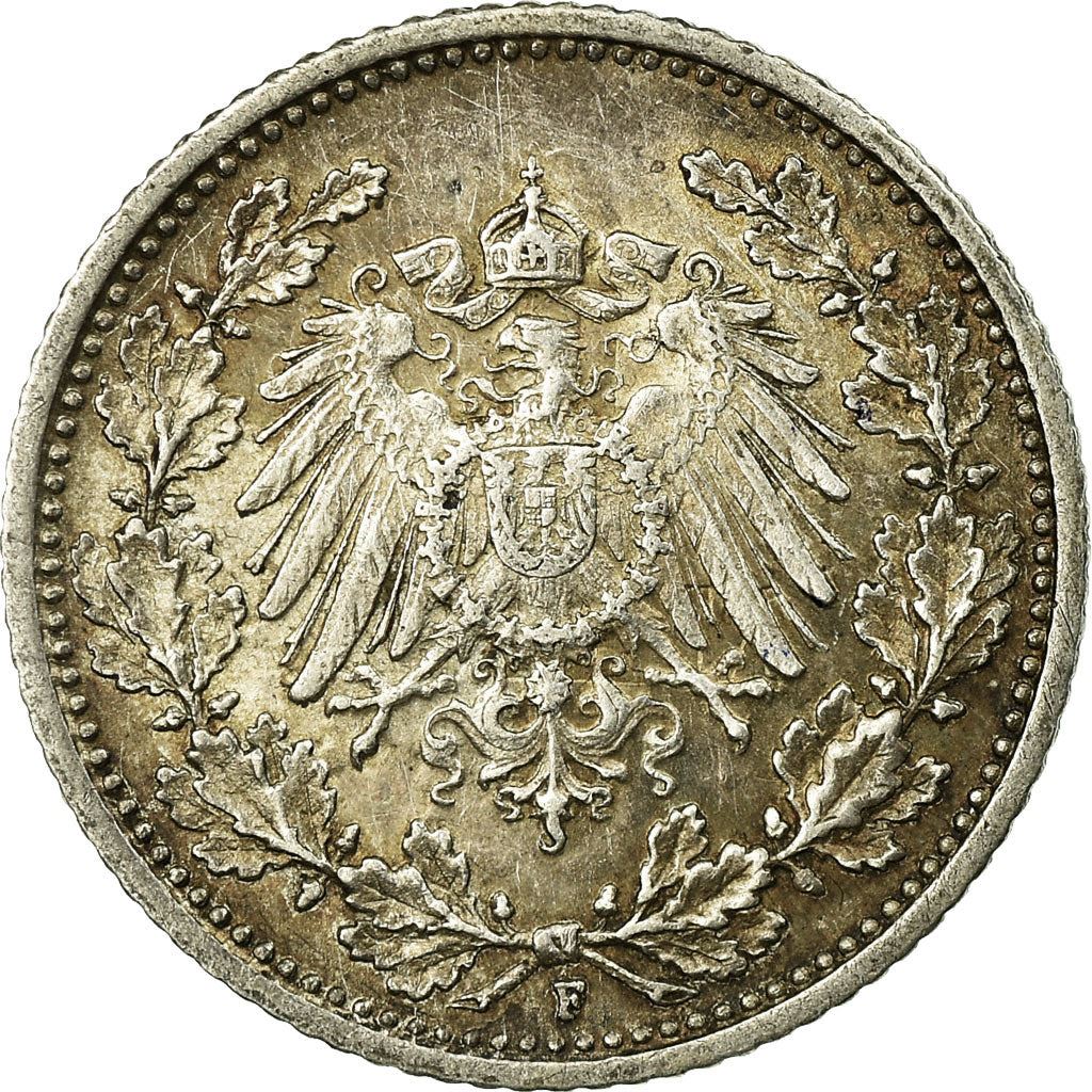 German Empire 1/2 Mark Coin | Deutsches Reich | Wilhelm II | Type 2 | KM17 | 1905 - 1919