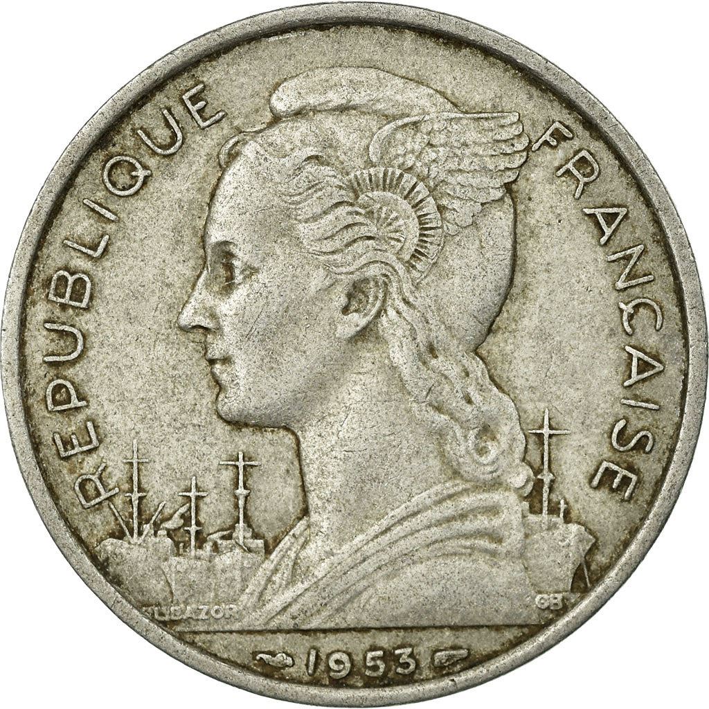 Madagascar | 5 Francs Coin | Marianne | Zebu | Km:5 | 1953