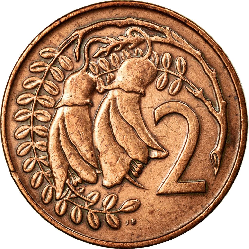 ニュージーランド 2セント硬貨 | エリザベス2世女王 | コワイの花 | KM32 | 1967 - 1985