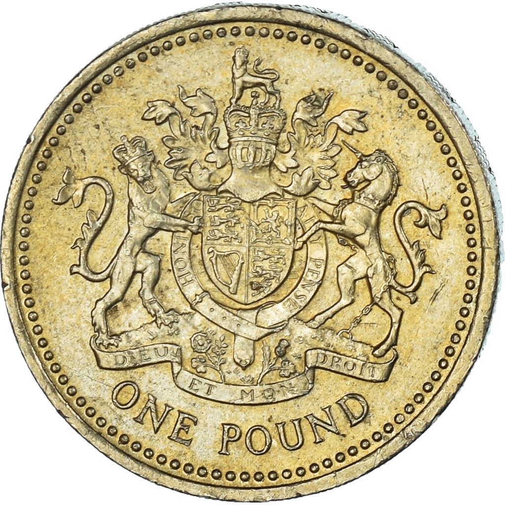 United Kingdom | 1 Pound Coin | Royal Arms | Km:993 | 1998 - 2008