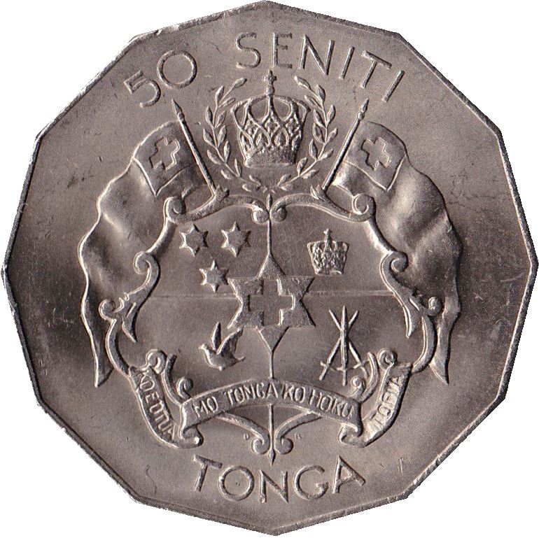Tonga | 50 Seniti Mynt | Kong Tupou IV | Stjerne | KM:41 | 1974