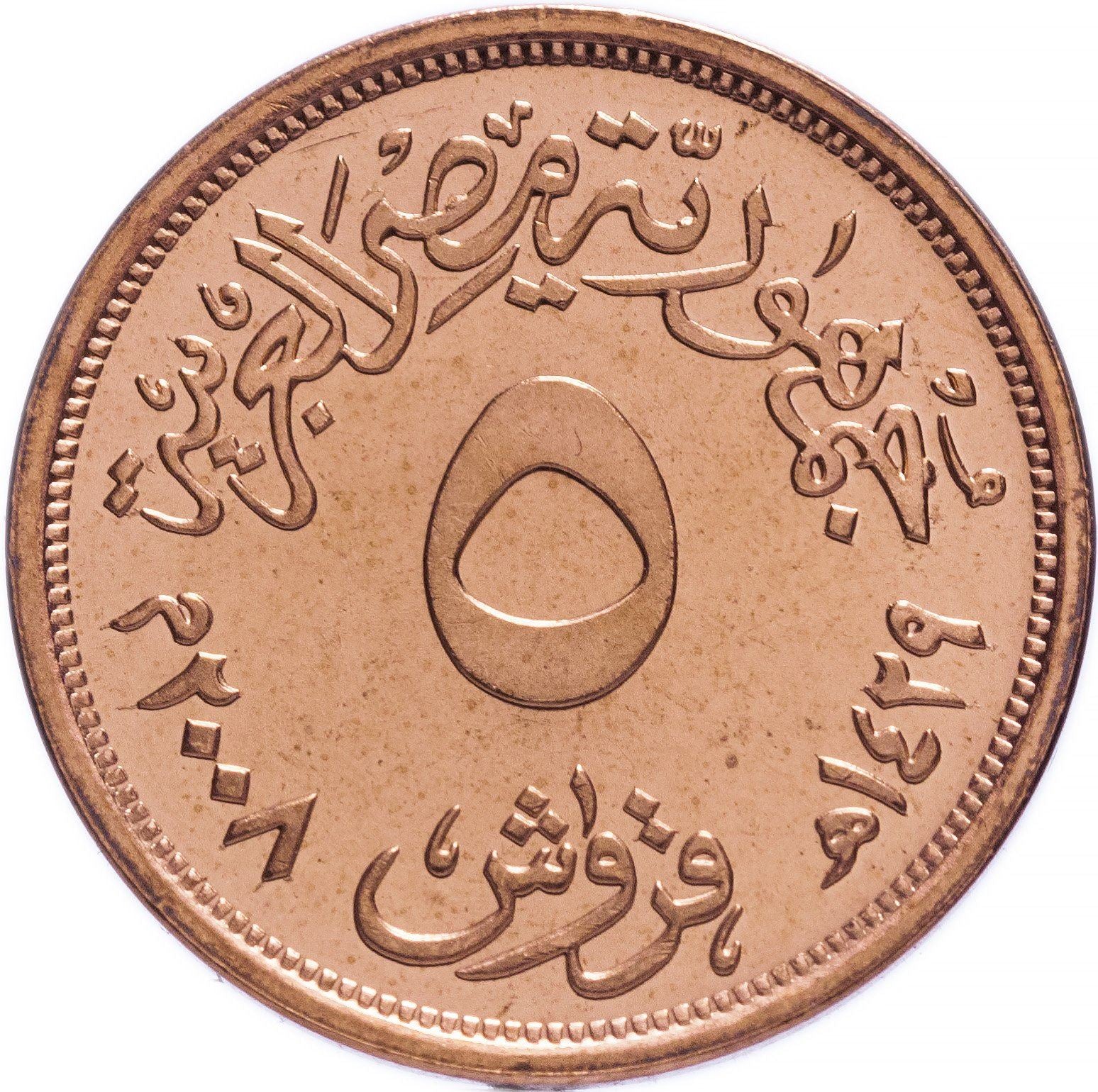 Egypt 5 Qirsh Coin | Vase | KM941a | 2008