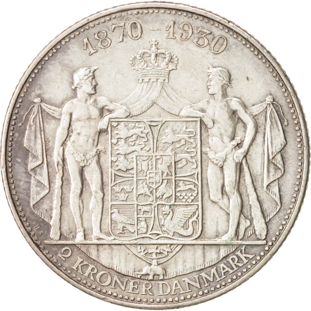 Denmark | 2 Kroner Coin | Silver | King Christian X's 60th birthday | KM:829 | 1930