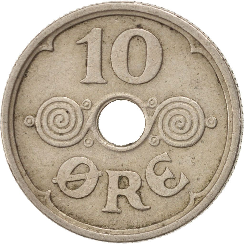 Denmark | 10 Ore Coin | Monogram | Km:822 | 1924 - 1947