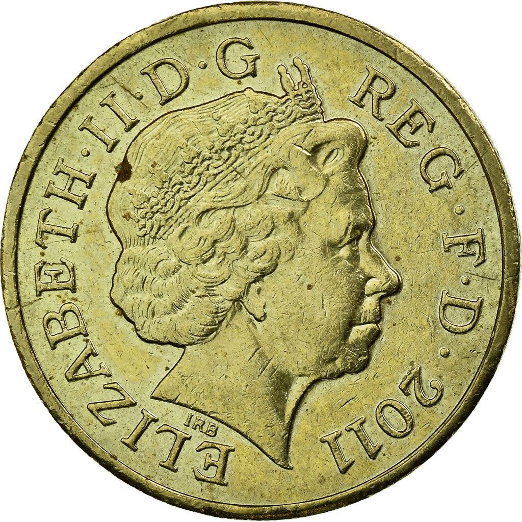 United Kingdom Coin 1 Pound | Elizabeth II 4th portrait | Royal Shield | 2008 - 2015