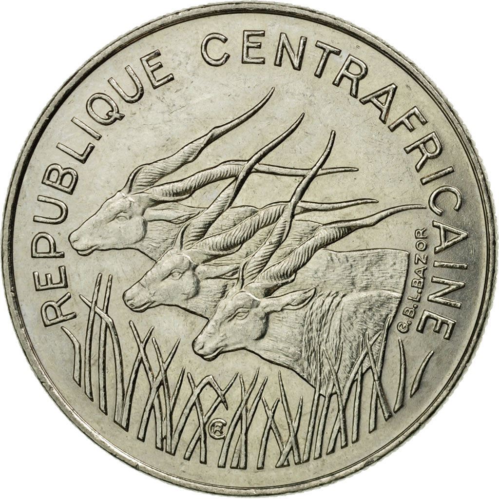 Central African Republic | 100 Francs Cfa Coin | Antelope | Km:7 | 1975 - 1990