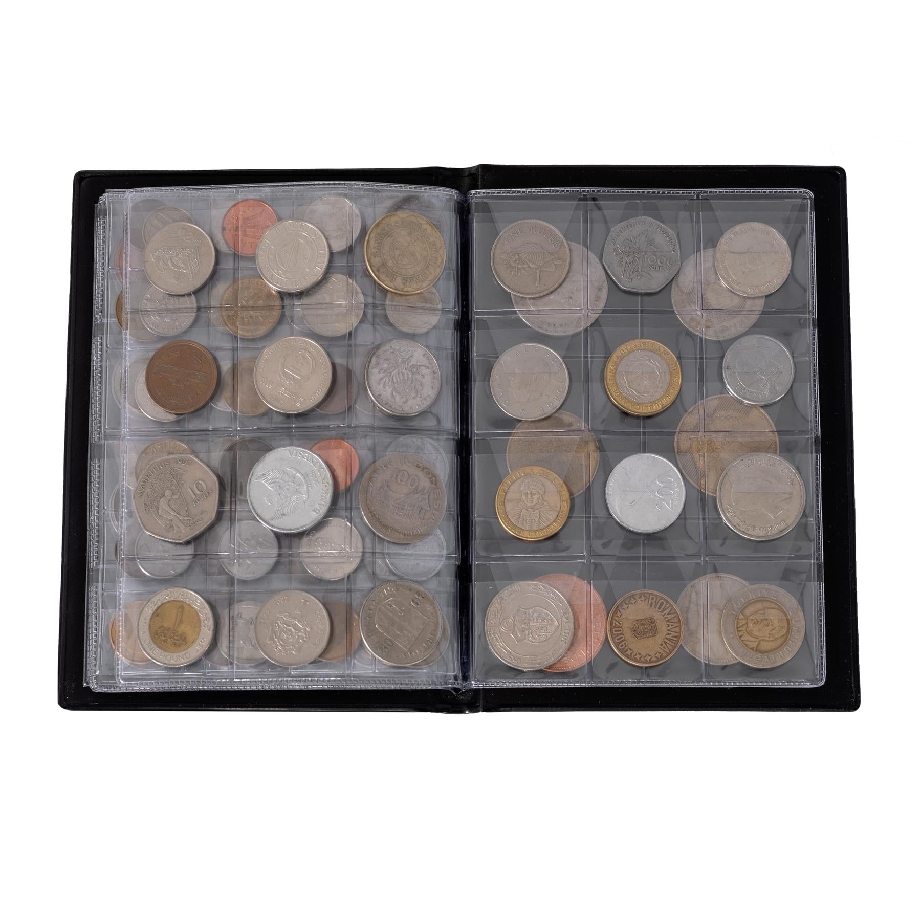 Coin Collection including Currency Album | Full Numismatic Book of Different Coins | 50 Unique Foreign Countries | Complete Coins Collections | Perfect Choice for Money Collectors