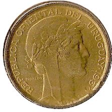 Uruguay 10 Centesimos Coin | Marrianne | Puma | KM25 | 1930