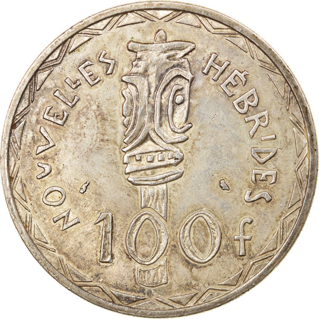 New Hebrides | 100 Francs Coin | Marianne | Bisj Totem Pole | Km:1 | 1966