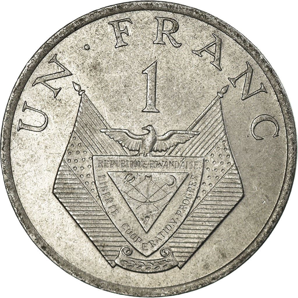 Rwanda | 1 Franc Coin | Millet Flower | Km:12 | 1974 - 1985