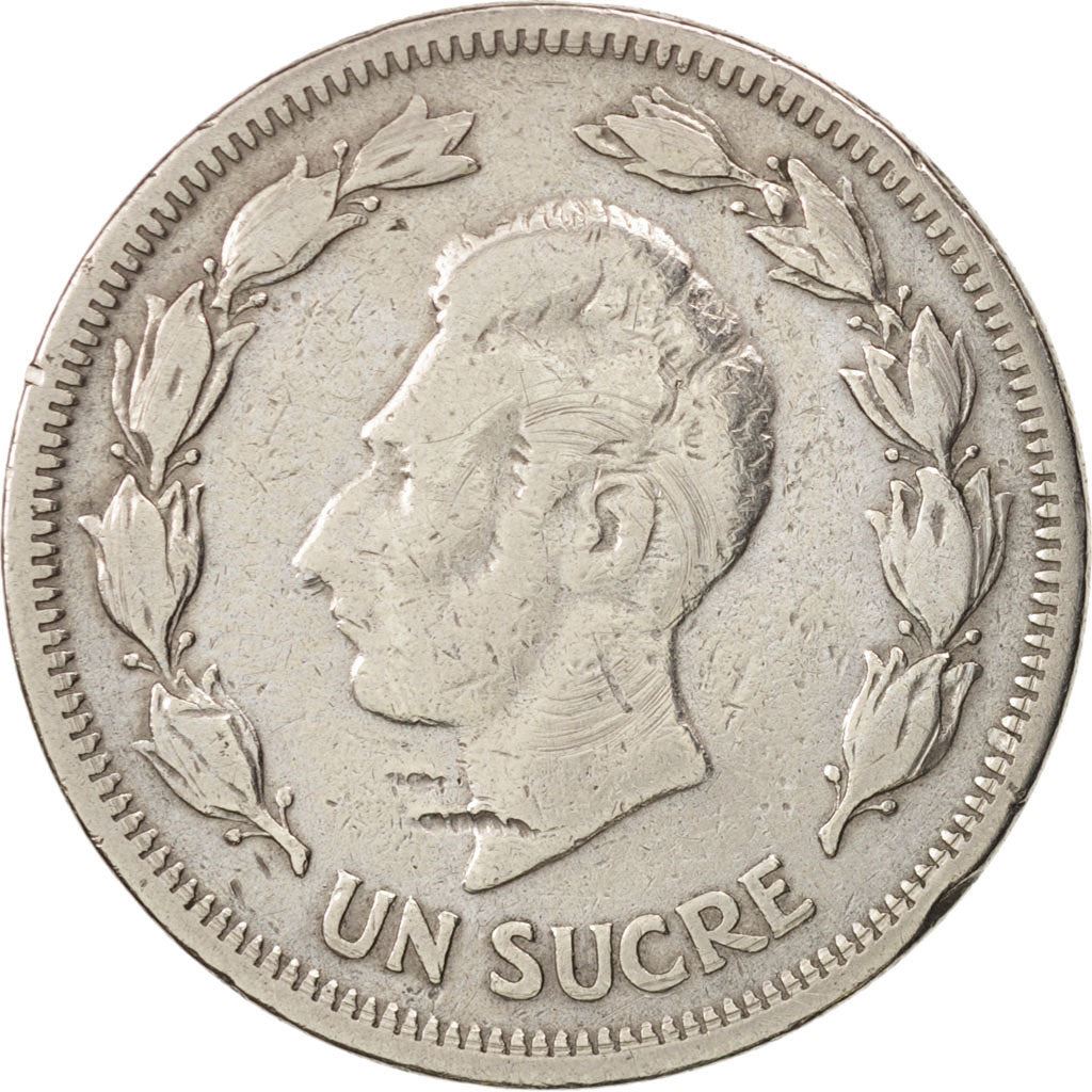 Ecuador | 1 Sucre Coin | Antonio José de Sucre | Copper-nickel | KM:78a | 1959