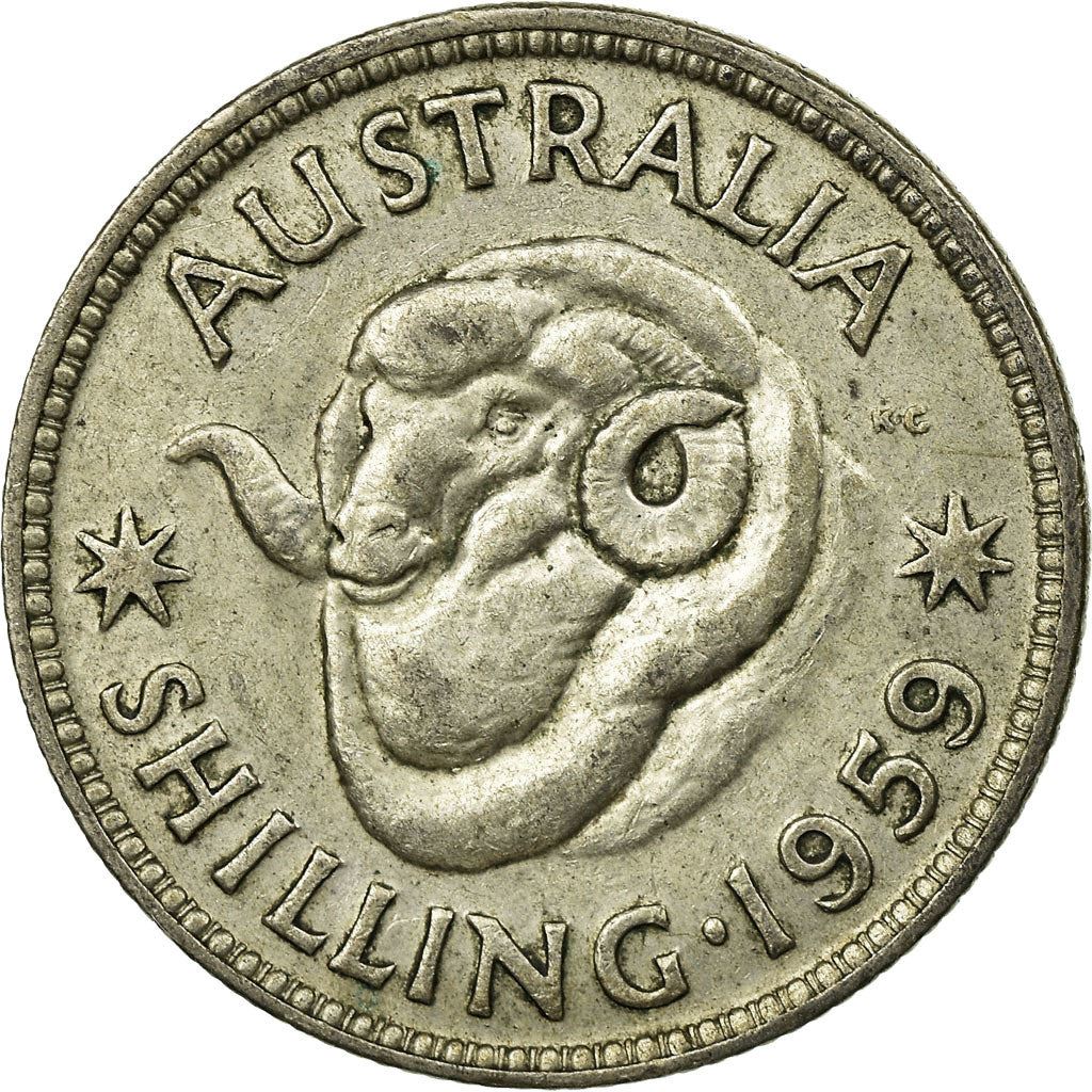 Australia | 1 Shilling Coin | Ram | Km:59 | 1955 - 1963
