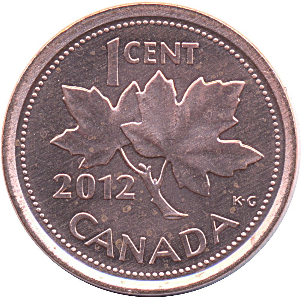 Canada | 1 Cent Coin | Copper plated zinc | 4th portrait; non-magnetic | KM:490 | 2003-2012
