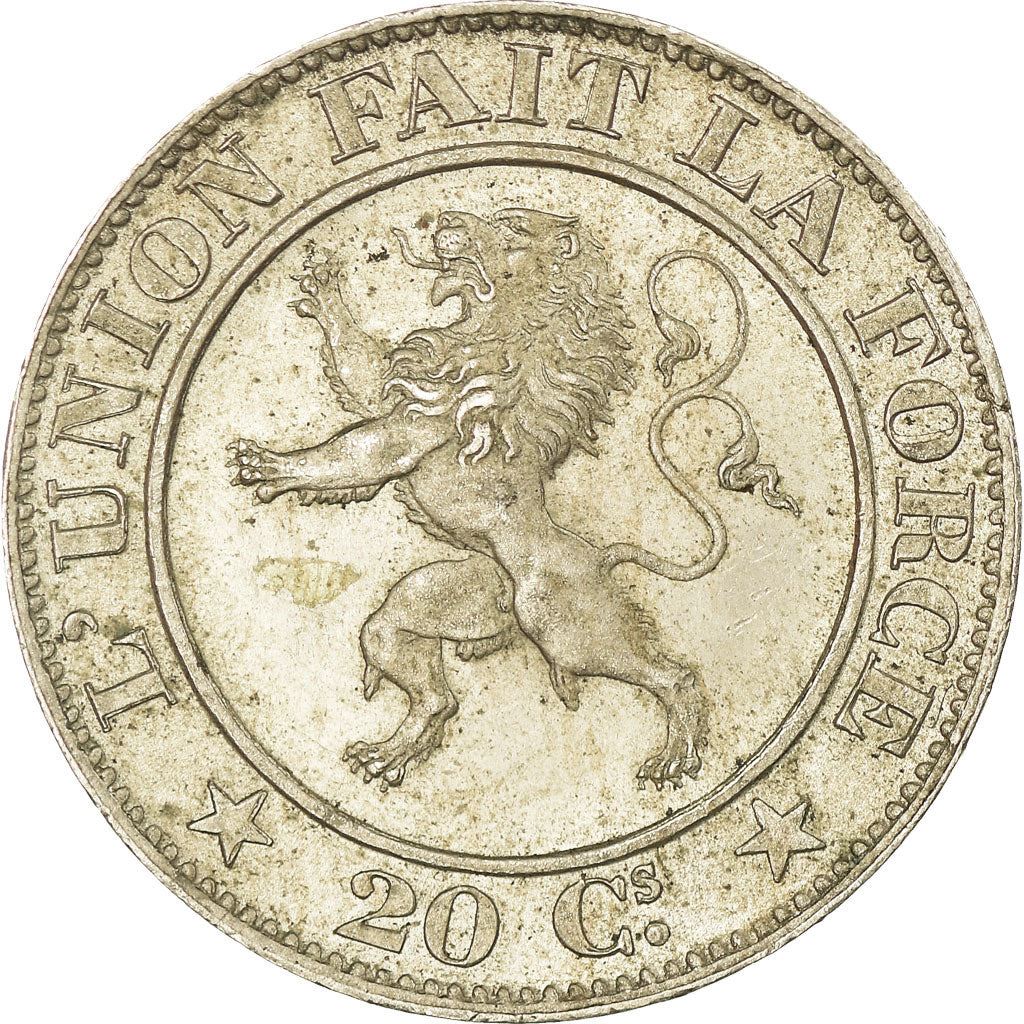 Belgian | 20 Centimes Coin | Leopold I | Lion | Star | KM20 | 1860 - 1861