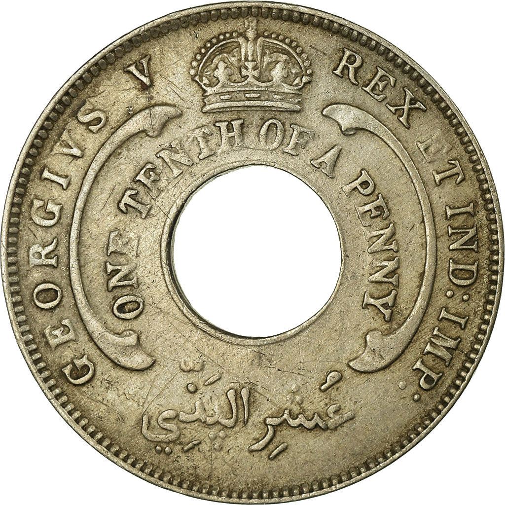 British West Africa | 1/10 Penny Coin | Crown | Hexagram | Km:7 | 1912 - 1936