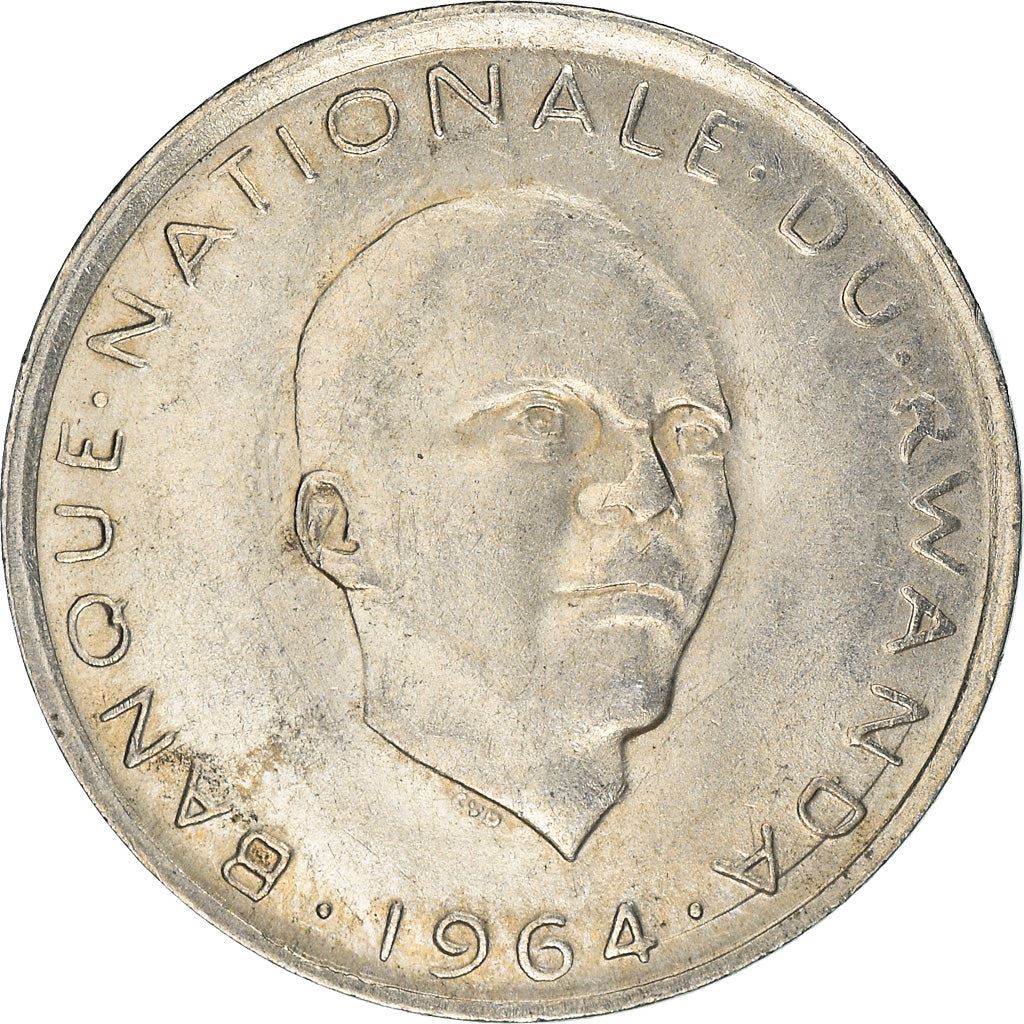 Rwanda | 1 Franc Coin | Grégoire Kayibanda | Km:5 | 1964 - 1965