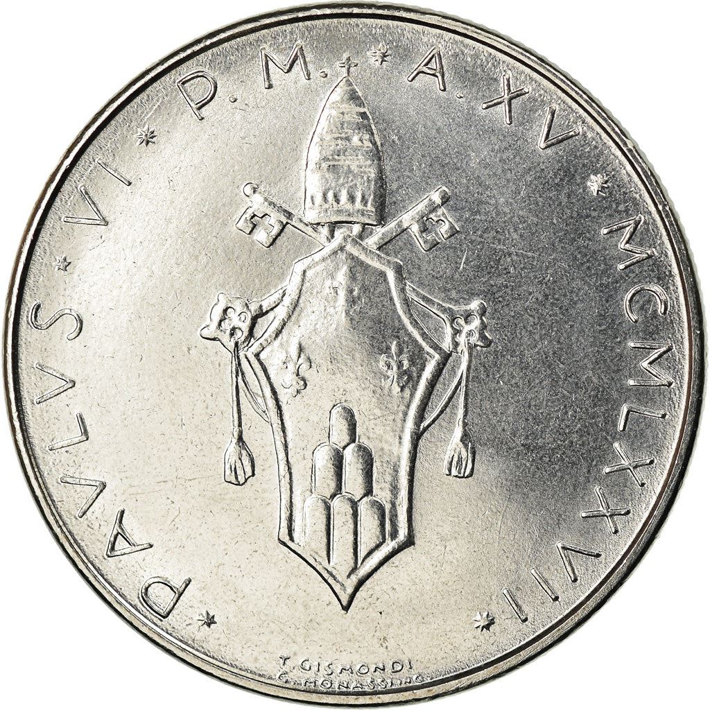 Vatican City | 100 Lire Coin | Dove | Km:122 | 1970 - 1977