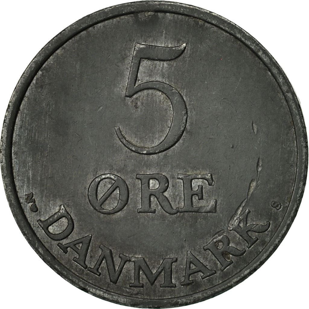 Denmark | 5 Ore Coin | Monogram | Km:843 | 1950 - 1964