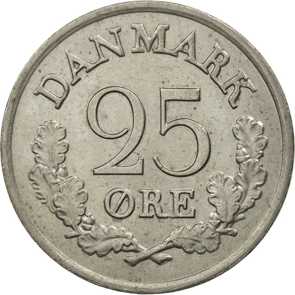 Denmark | 25 Ore Coin | Monogram | Km:850 | 1960 - 1967
